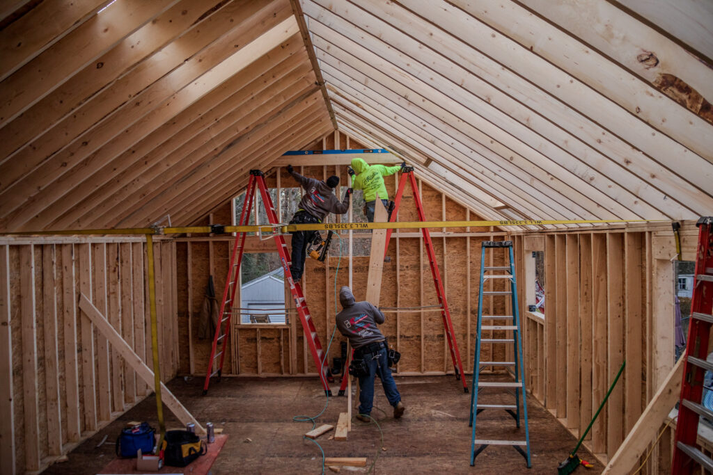 your local adu contractors framing at our in-law addition in Stoughton, MA.